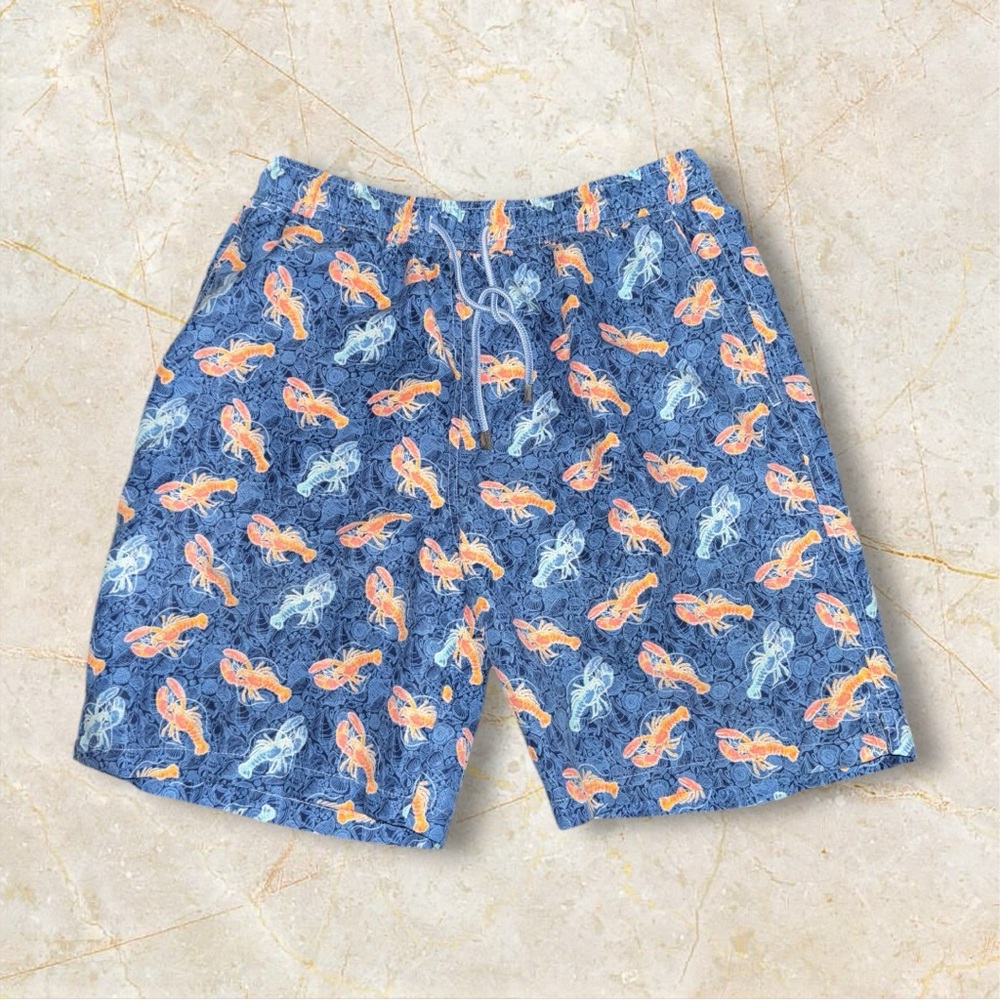 Peter Millar Swim Trunks Mens Medium Seaside Collection Lined Beach Lobster‎ AOP